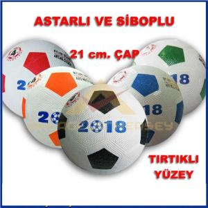 Tırtırlı yüzeye sahip sağlam dayanıklı futbol topu ASTARLI VE SİBOPLU 21 cm. KAUÇUK 4 no FUTBOL TOPU