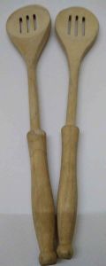 Ahşap Gürgen Delikli Süzgeç Kaşık 31 Cm B-4