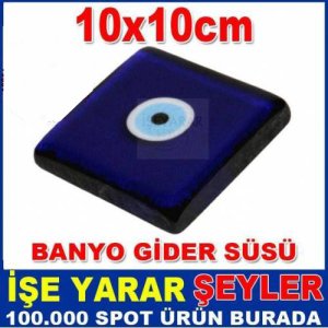 Dekoratif Cam Nazar Boncuğu Banyo Gider Süsü