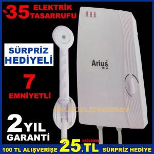 ÖZEL HEDİYELİ ŞOHBEN 7 EMNİYETLİ %35 TASARRUFLU ELEKTRİKLİ ŞOFBEN ANİ SU ISITICI BANYO ŞOHBEN