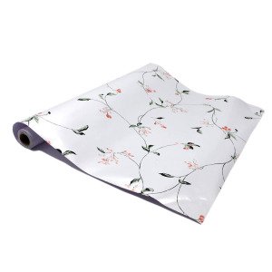 5mt Rulo 500x45cm Yaprak ve Vişne Desen Kendi Yapışkanlı Pvc Folyo Duvar+Mobilya,Dolap Kaplaması