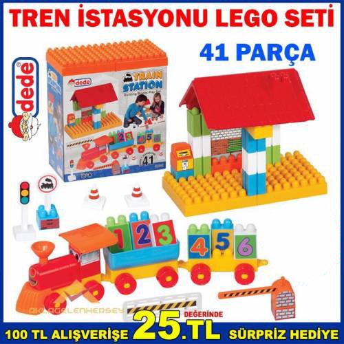 Eğitici Oyuncak Tren İstasyonu 41 Pcs Lego Seti