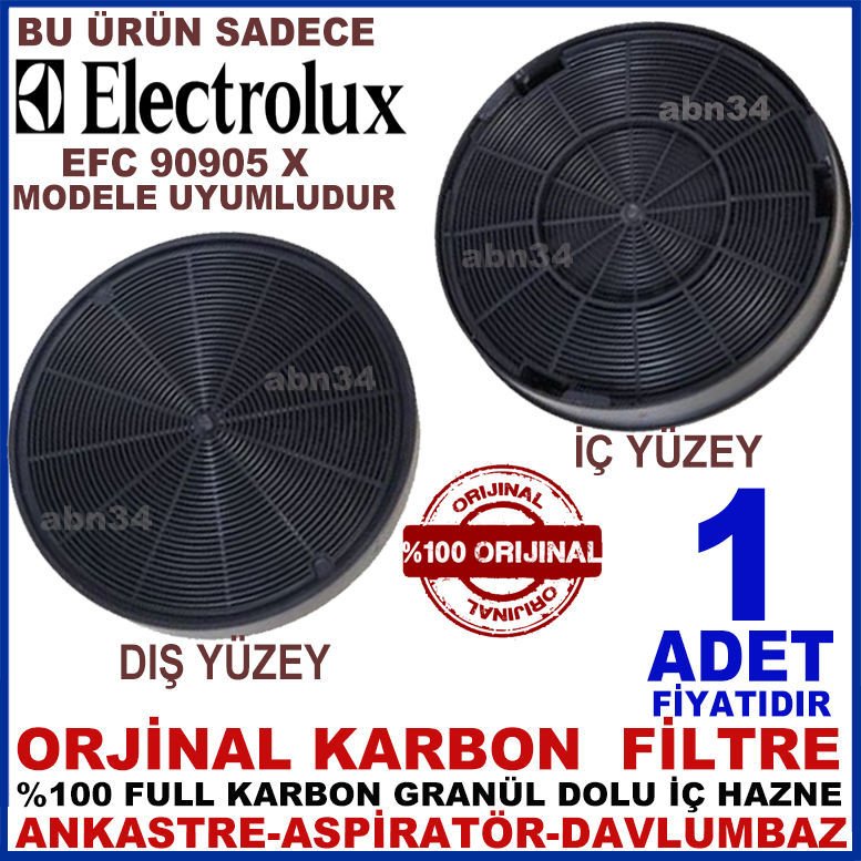 ELECTROLUX ANKASTRE DAVLUMBAZ FİLTRESİ EFC 90905 X MODEL DAVLUMBAZ İÇİN GRANÜL KARBONLU FİLTRE-1002