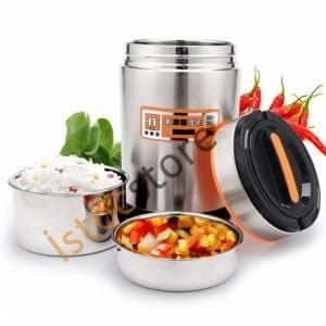 Paslanmaz Çelik 3Bölmeli 1.4 lt Yemek Termosu Korumalı Sefer Tası