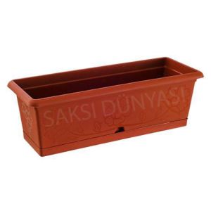 Balkon Saksısı Toprak Görünümlü 21x17x14h