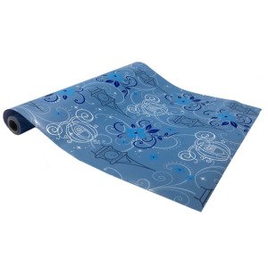 5mt Rulo 500x45cm Mavi Çiçek ve Saat Desenli Kendi Yapışkanlı Pvc Folyo Duvar+Mobilya Kaplaması