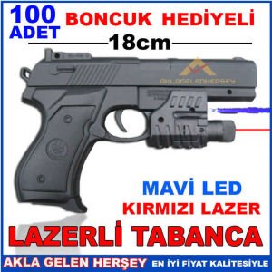 MAVİ LEDLİ BONCUK ATAN ŞARJÖRLÜ LAZER TABANCA