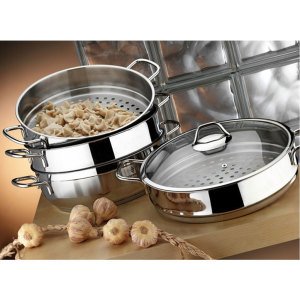 Alüminyum Mantı Tencereleri Seti 30cm 6 Parça 5 Katlı Aliminyum Mavioli Pot Yanmaz-Yapışmaz