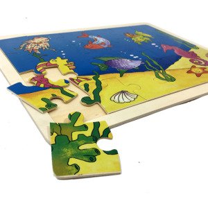 24 Parça Ahşap Çocuk Puzzle El Beceri ve Zeka Gelişimine Yardımcı Doğal Ahşaptan Zararsız 30X23cm