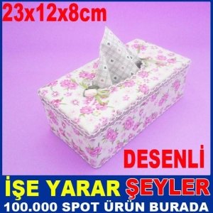 SATEN KUMAŞ KAPLAMA DEKORATİF PEÇETE KUTUSU