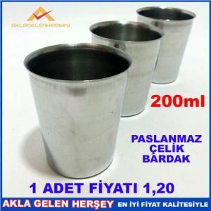 Kararmayan Paslanmayan Kırılmayan Bardak 8,5cm Ömür Boyu Garantili Paslanmaz Çelik Bardak
