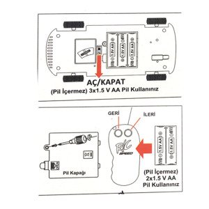 Uzaktan Kumandalı Oyuncak Yarış Arabası 18cm Kumandalı Spor Araba 1:24 Ölçek