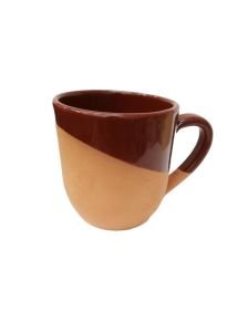 Kulplu Natural Toprak Kupa Organik Kahve Kupa Kahverengi (9cm)