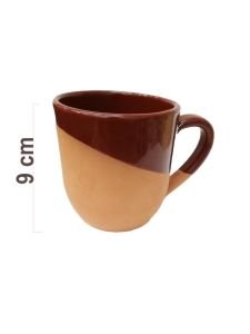 Kulplu Natural Toprak Kupa Organik Kahve Kupa Kahverengi (9cm)