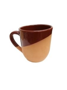 Kulplu Natural Toprak Kupa Organik Kahve Kupa Kahverengi (9cm)