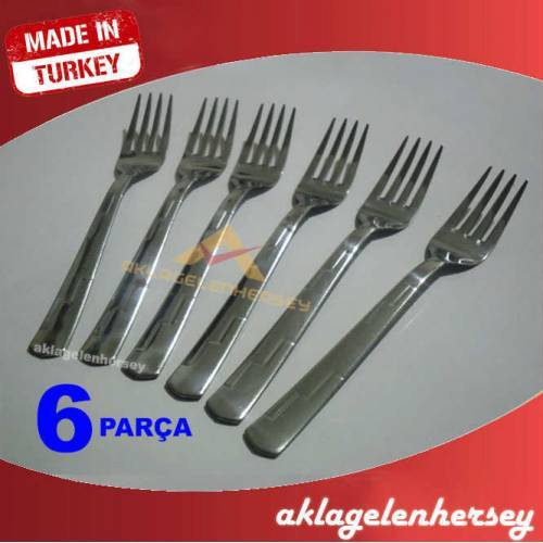 Ömür Boyu Garantili 6 Adet Paslanmaz Çelik Rostre Tatlı Çatalı Set Çok Ergonomik Ve Kullanışlı Set