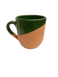Kulplu Natural Toprak Organik Kahve Kupa Yeşil (9cm)