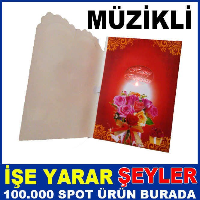 KALP DESENLİ MÜZİKLİ ZARFLI TEMATİK KARTPOSTAL