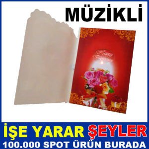 KALP DESENLİ MÜZİKLİ ZARFLI TEMATİK KARTPOSTAL