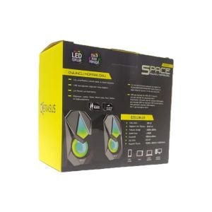 Kerasus Mini 2.0 USB Hoparlör Kr 1001 Ses Ayarlı Hoparlör Işıklı Bilgisayar Oyuncu Hoparlörü Siyah