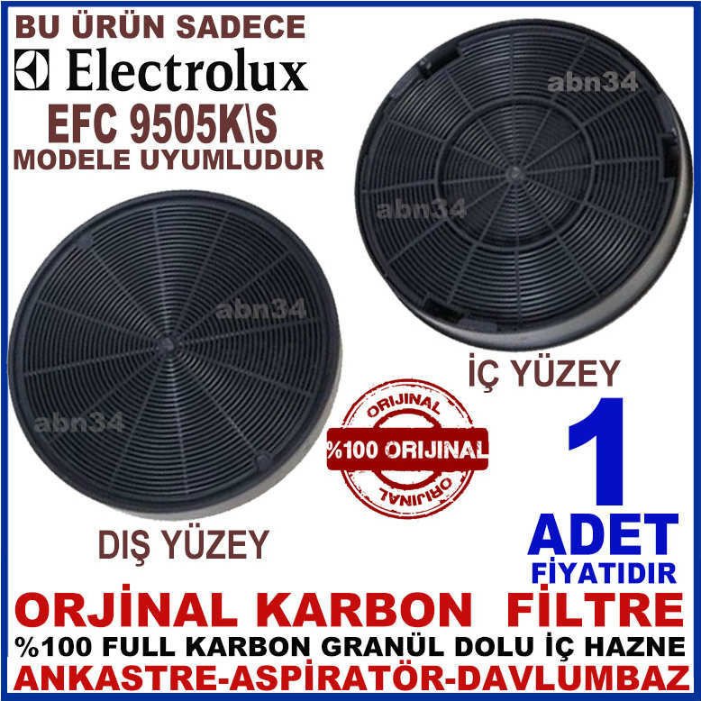 ELECTROLUX ANKASTRE DAVLUMBAZ FİLTRESİ ELECTROLUX EFC 9505K\S DAVLUMBAZ İÇİN GRANÜL KARBONLU FİLTRE