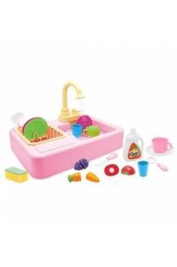 25 Adet Parçalı Modern Mutfak Lavabo Seti, Kesilebilir Meyve Parçaları ve Gerçekten Çalışan Musluk
