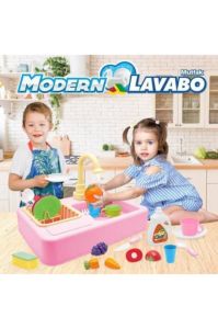 25 Adet Parçalı Modern Mutfak Lavabo Seti, Kesilebilir Meyve Parçaları ve Gerçekten Çalışan Musluk