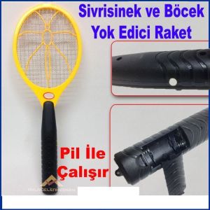 Sivrisinek ve Böcek Yok Edici Raket Pilli Elektronik Raket 46cm