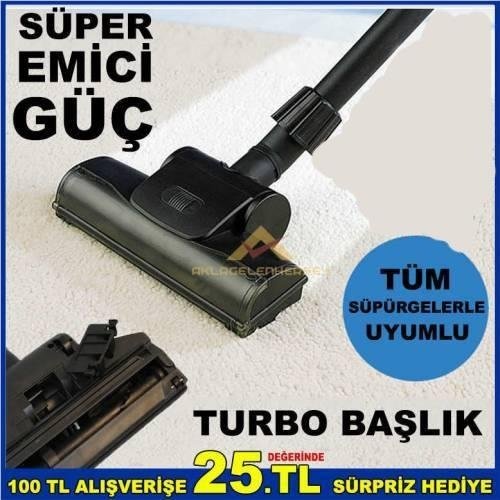 Her Marka Ve Model Tüm Elektrik Süpürgelerine Uyumlu Unıversal Turbo Elektrikli Süpürge Başlığı