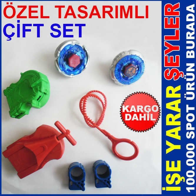 YENİ FULL AKSESUARLI ÇİFT BEYBLADE OYUN SETİ -2