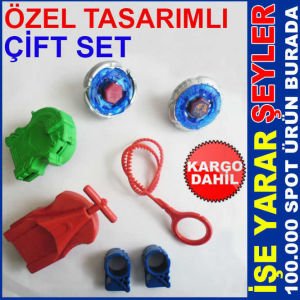 YENİ FULL AKSESUARLI ÇİFT BEYBLADE OYUN SETİ -2