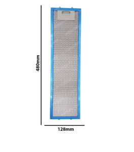 Davlumbaz 480mmx128mm Arka Ara 4,5 CM İki Tırnaklı Aspiratör Filtresi