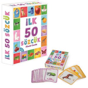 İlk 50 Sözcük Kartları Çocuklar İçin Eğitici ve Zeka Geliştirici Oyun Kartları Flash Cards