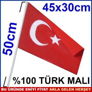 BÜYÜK BOY 45x30cm SAĞLAM KUMAŞ TÜRK BAYRAĞI