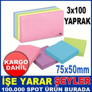 75x50 POST-IT YAPIŞKANLI NOTLUK RENKLİ BLOK KD-3