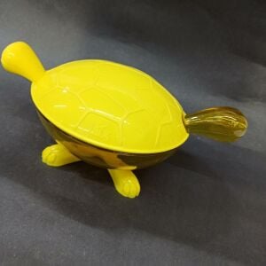 Qlux Figürlü Kaşıklı Kapaklı Plastik Kaplumbağa Şekerlik 16x9 cm