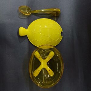 Qlux Figürlü Kaşıklı Kapaklı Plastik Kaplumbağa Şekerlik 16x9 cm