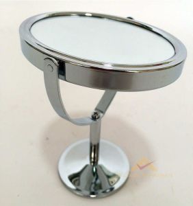 Çiftaraflı Büyüteçli Ayaklı Metal Makyaj Aynası