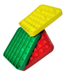 Özel Pop Duyusal Oyuncak Zihinsel Kırmızı Renkli 12x12 Kare Stres Esnek ve keyifli