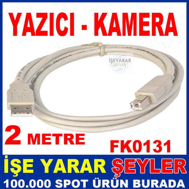 USB 2.0 YAZICI PRINTER DATA KABLOSU 2 METRE