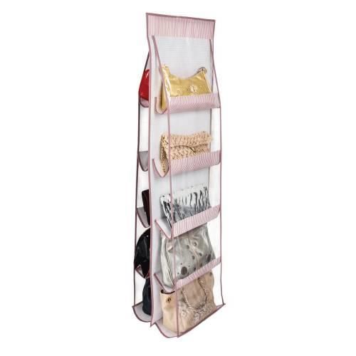 Şeffaf Pencereli 10 Göz Çanta Koruma Organizer 125x37cm Gardırop