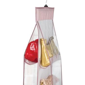 Şeffaf Pencereli 10 Göz Çanta Koruma Organizer 125x37cm Gardırop