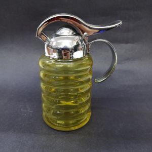 Pratik Krom Çıtçıtlı Şeffaf Renkli Cam Dispanser 300 Ml, 14 cm Boy