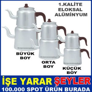 Lezzetli çayın gerçek tadı alüminyum çaydanlıkla yaşanır KLASİK MODEL ORTA BOY ALÜMİNYUM ÇAYDANLIK