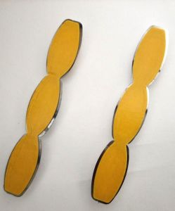 2 Takım 6'lı set Krom Oto Kapı Reflektörü Kedi Gözü Kendinden Yapışanlı Güvenlik Uyarı Sistemi