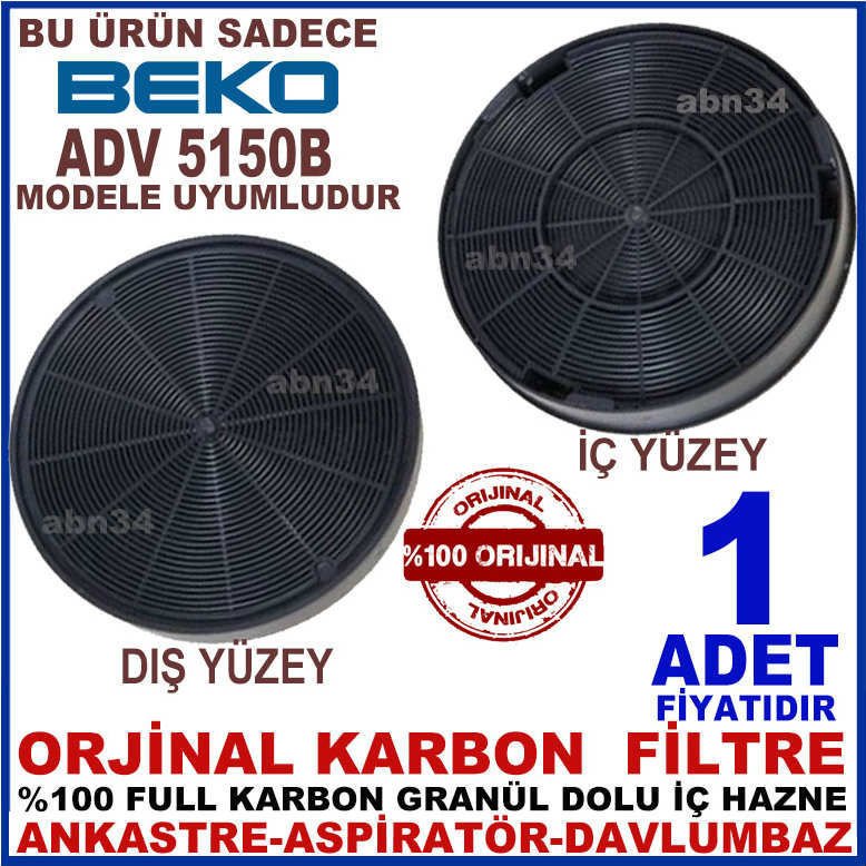 BEKO ANKASTRE DAVLUMBAZ FİLTRESİ BEKO ADV 5150B MODEL DAVLUMBAZ İÇİN GRANÜL KARBONLU FİLTRE