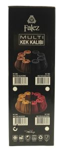 Renkli Granit Döküm 25x7 cm Multi Yuvarlak Kek Kalıbı Birbirinden Farklı Şekillerde Sağlıklı Pişirme