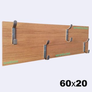 Tika renk 60x20cm ahşap portmanto 4 çelik kancalı vestiyer,heryere uyan ahşap platform duvar askısı