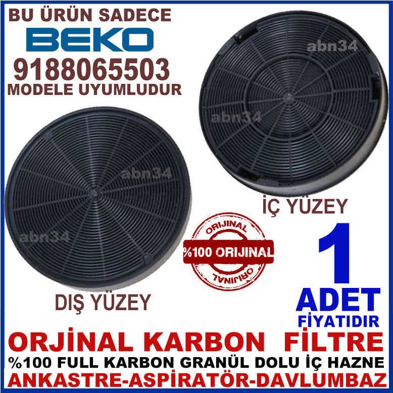 BEKO ANKASTRE DAVLUMBAZ FİLTRESİ BEKO 9188065503 MODEL DAVLUMBAZ İÇİN GRANÜL KARBONLU FİLTRE