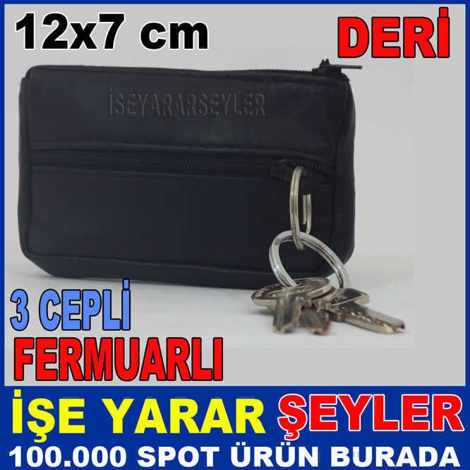 FERMUARLI HAKİKİ DERİ BOZUK PARA EL CÜZDANI